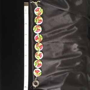 Artisan created; Pink, green & aqua bracelet